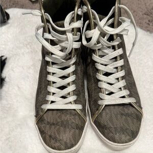 MICHAEL Michael Kors Brown High-Top Sneakers with White Laces